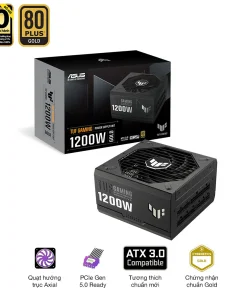 Nguồn ASUS TUF GAMING 1200G (1200W, ATX 3.1, PCIe 5.0, 80 Plus Gold, Full Modular, 10 năm bảo hành)