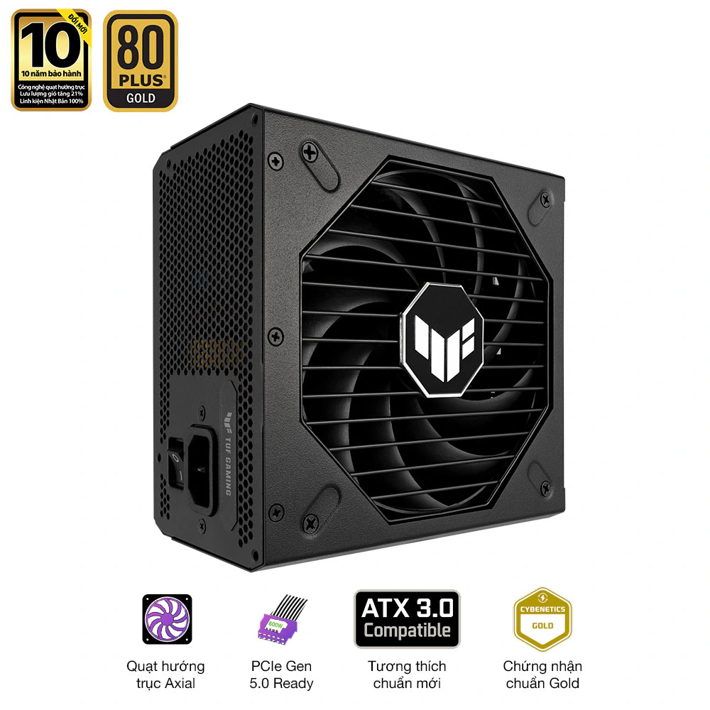 Nguồn ASUS TUF GAMING 1200G (1200W, ATX 3.1, PCIe 5.0, 80 Plus Gold, Full Modular, 10 năm bảo hành) 2 Nguồn ASUS TUF GAMING 1200G (1200W, ATX 3.1, PCIe 5.0, 80 Plus Gold, Full Modular, 10 năm bảo hành) - Ảnh 2