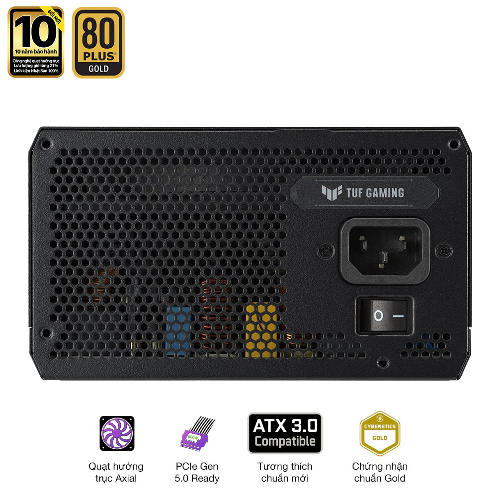 Nguồn ASUS TUF GAMING 1200G (1200W, ATX 3.1, PCIe 5.0, 80 Plus Gold, Full Modular, 10 năm bảo hành) 3 Nguồn ASUS TUF GAMING 1200G (1200W, ATX 3.1, PCIe 5.0, 80 Plus Gold, Full Modular, 10 năm bảo hành) - Ảnh 3