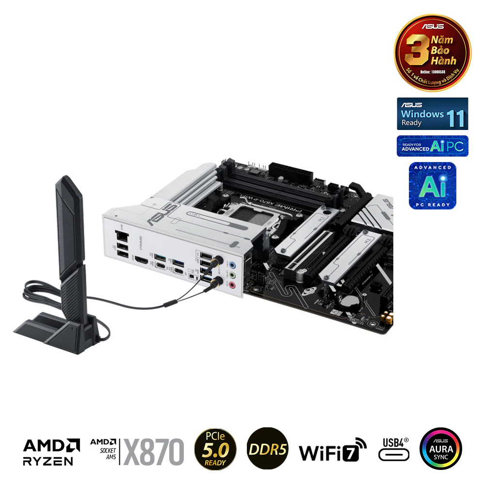 Mainboard Asus PRIME X870-P WIFI-CSM DDR5 2 Mainboard Asus PRIME X870-P WIFI-CSM DDR5 - Ảnh 2