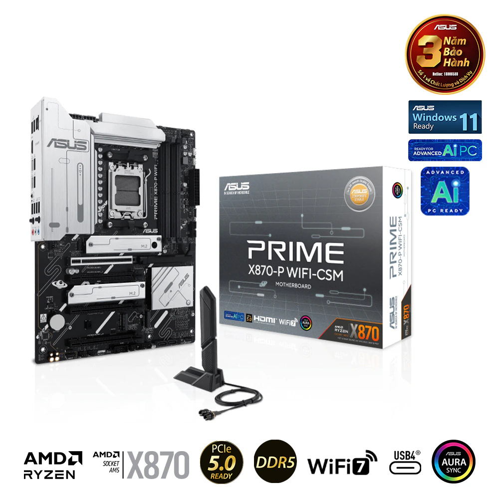 Mainboard Asus PRIME X870-P WIFI-CSM DDR5 4 Mainboard Asus PRIME X870-P WIFI-CSM DDR5 - Ảnh 4