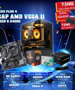 Bộ máy tính EDU PLUS 4 - AMD Ryzen 5 3400G, RAM 16GB, SSD 512GB, Vega 11
