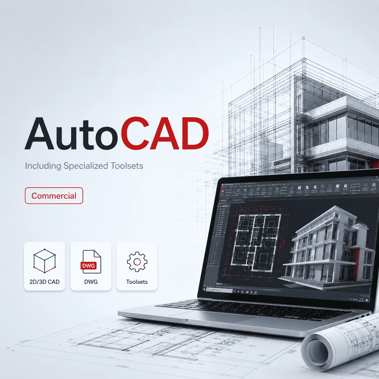 AutoCAD Including Specialized Toolsets AD Commercial bản quyền cho doanh nghiệp 1 AutoCAD including specialized toolsets, AutoCAD AD Commercial, phần mềm AutoCAD bản quyền