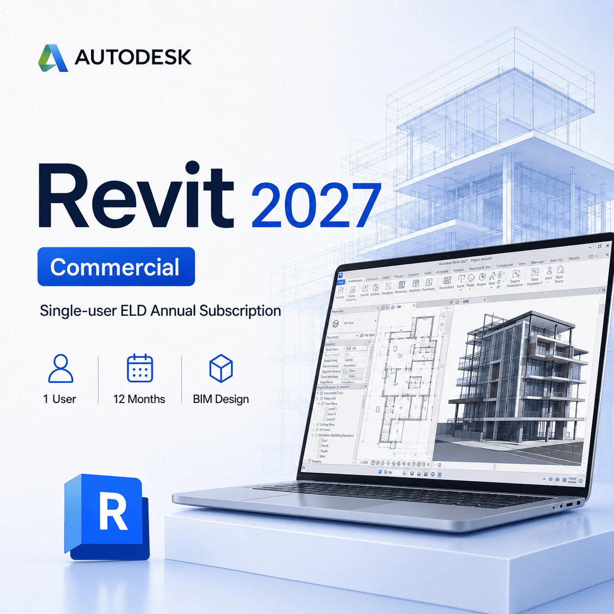 Revit 2027 Commercial New Single-user ELD Annual Subscription bản quyền 1 Revit 2027 Commercial New Single-user ELD Annual Subscription bản quyền