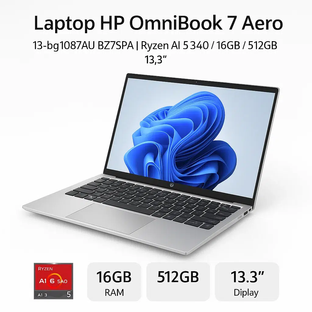 Laptop HP OmniBook 7 Aero 13-bg1087AU BZ7S1PA | Ryzen AI 5 340 / 16GB / 512GB / 13.3" 12 Laptop HP OmniBook 7 Aero Ryzen AI 5 340 - hình ảnh chi tiết 2