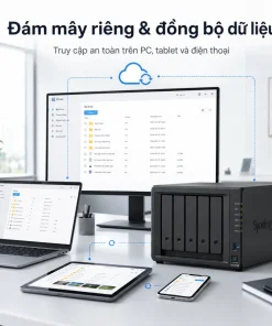 NAS Synology DS1525+ 5 Bay, RAM ECC 8GB, Dual 2.5GbE 5 Synology DS1525+ là NAS 5 khay dành cho doanh nghiệp, trang bị CPU AMD Ryzen V1500B, RAM ECC 8GB, Dual 2.5GbE và tùy chọn nâng cấp 10GbE. Thiết bị có hai khe M.2 NVMe, hỗ trợ RAID 5/6/10, mở rộng tối đa 15 khay, dung lượng thô đến 360TB, máy ảo, High Availability và tối đa 40 camera IP.