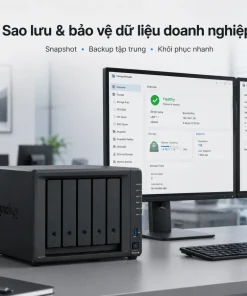 Synology DS1525+ là NAS 5 khay dành cho doanh nghiệp, trang bị CPU AMD Ryzen V1500B, RAM ECC 8GB, Dual 2.5GbE và tùy chọn nâng cấp 10GbE. Thiết bị có hai khe M.2 NVMe, hỗ trợ RAID 5/6/10, mở rộng tối đa 15 khay, dung lượng thô đến 360TB, máy ảo, High Availability và tối đa 40 camera IP.