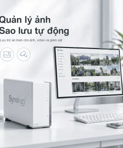 Synology DS223j là NAS 2 khay hỗ trợ Btrfs, RAID, Synology Drive, Photos và lưu camera IP, phù hợp gia đình, cá nhân và văn phòng nhỏ.