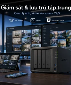 NAS Synology DS925+ Ryzen, RAM ECC, Dual 2.5GbE 7 Synology DS925+ là NAS 4 khay dành cho doanh nghiệp, trang bị CPU AMD Ryzen V1500B, RAM ECC 4GB, Dual 2.5GbE và hai khe M.2 NVMe. Thiết bị có thể mở rộng lên 9 khay với DX525, hỗ trợ tối đa 216TB dung lượng thô, RAID 5/6/10, Btrfs, máy ảo, High Availability và tối đa 40 camera IP.