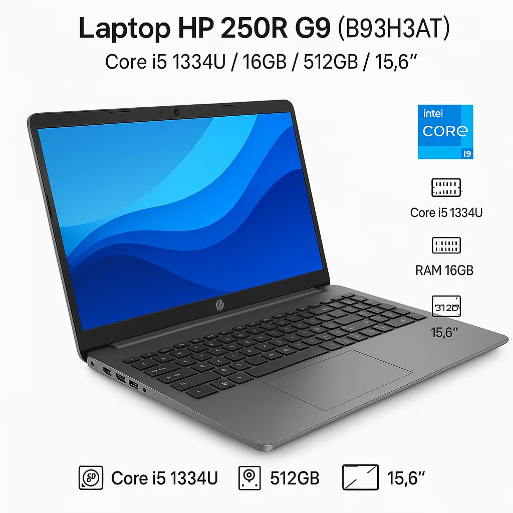 Laptop HP 250R G9 (B93H3AT) | Core i5 1334U / 16GB / 512GB / 15.6" 9 Laptop HP 250R G9 (B93H3AT) Core i5 1334U 16GB 512GB 15.6" - hình ảnh chi tiết 1